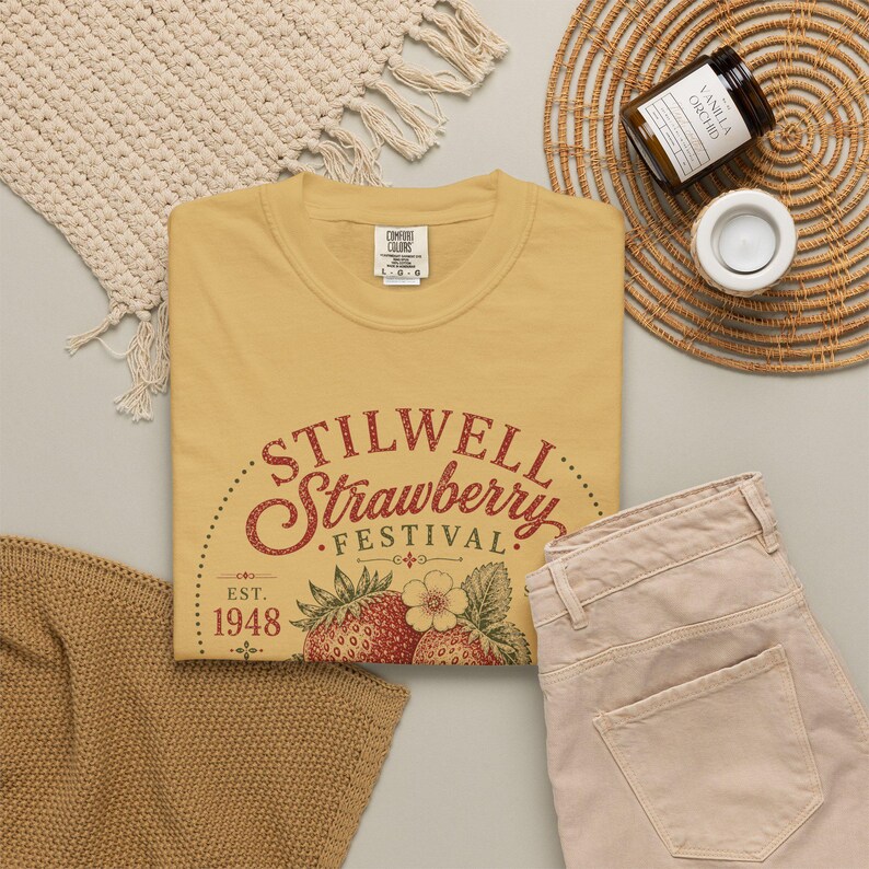 Stilwell Oklahoma Strawberry Festival Comfort Colors Tee, Cottagecore Summer Fruit Shirt image 8