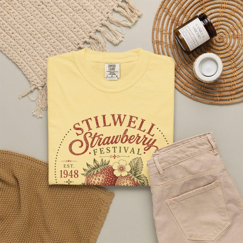 Stilwell Oklahoma Strawberry Festival Comfort Colors Tee, Cottagecore Summer Fruit Shirt image 9