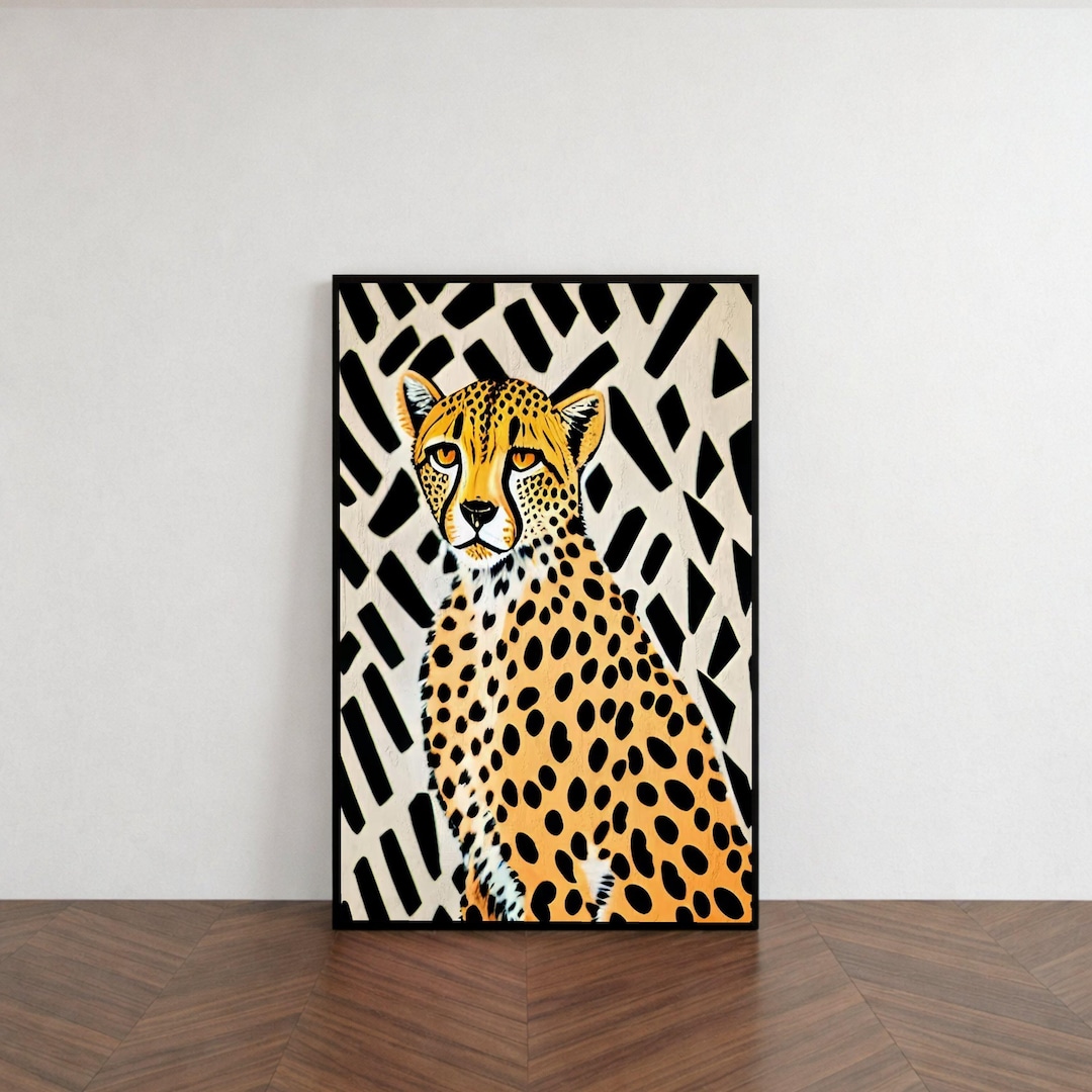 Majestic Cheetah Portrait Canvas, Wildlife Animal Art, Modern Safari ...