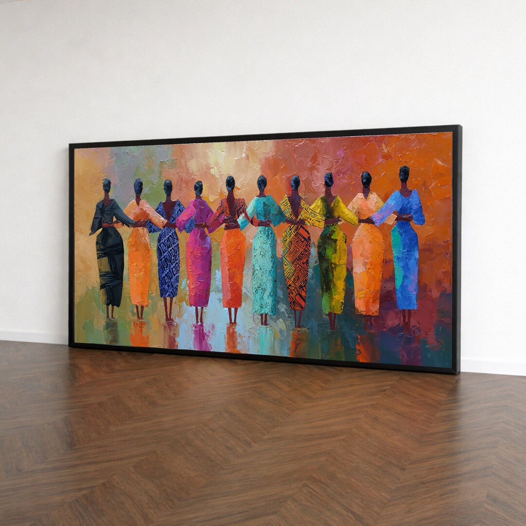 Vibrant African Women Colorful Dresses Canvas, Ethnic Group Wall Art ...