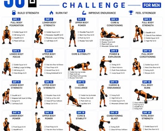 30 Day Kettlebell Workout Challenge| Full Body Exercise Routine Legs| Arms, Core, Home Fitness Planner| Strength & Conditioning Training PDF