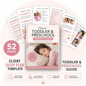 Toddler Preschool Sleep Plan Book | Child Sleep Training Guide | Pediatric Sleep Consultant Template | Kids Sleep Guide