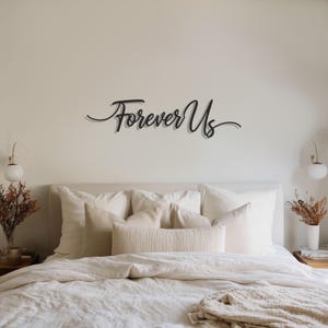Forever Us Metal Wall Art, Romantic Script Sign