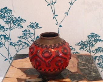 Vintage West German Fat Lava Vase by Carstens Tonnieshof
