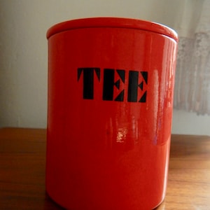 Vintage Tea Caddy - Ceramic - Red - 1970ies