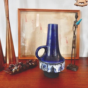 Carstens Tönnieshof Vase - Heinz Siery - Blue, white black - Fat Lava - West German - UFO - 1525-28