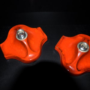 Sconces - 2 Scheurich ceramic wall lamps in bright red