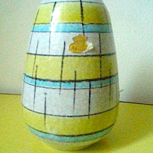 Bay Keramik - Vintage Vase  - Blue Yellow Pastell Colours