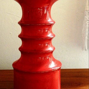 Candle Holder and Vase 70ies - red glaze - Mid Century