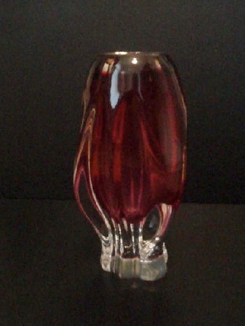 Red Murano Glass Tulip Vase Collectors Item Etsy