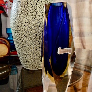 Blue Murano Vase - Art Glass - Design by Flavio Poli for Sommerso