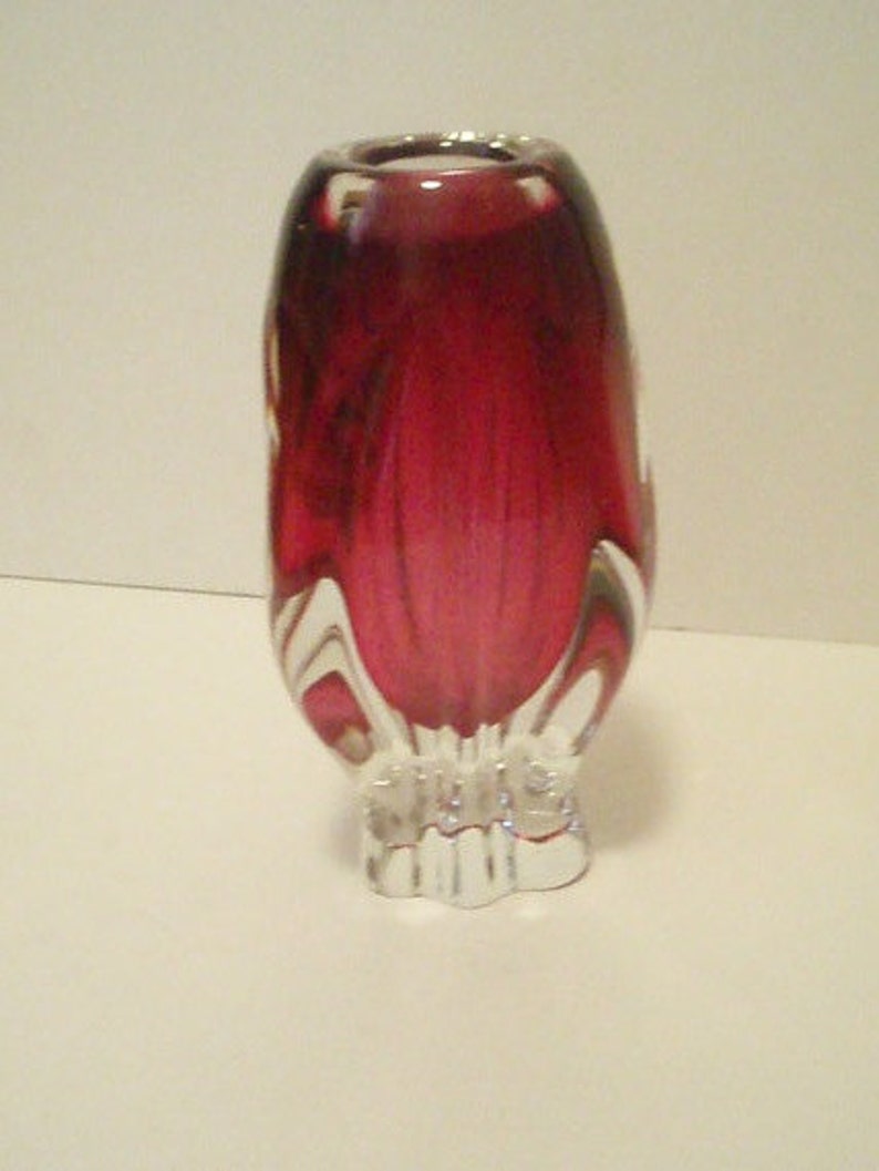 Red Murano Glass Tulip Vase Collectors Item Etsy