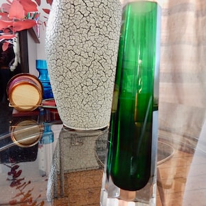 Murano Vase - Art Glass - Design by Flavio Poli for Sommerso - Faceted Cut