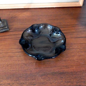 Murano Glass  Bowl - Blueish-Black-Grey - Mid Century  - Art Glass