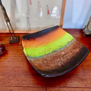 Studio Ceramic fruit plate  -  brown-green-orange - Fat Lava - Studio Keramik