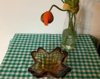 Murano Glass Bowl - Collectors Item - Amber and Brown  coloured - Mid Century