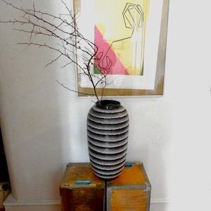 Floor Vase by Scheurich Keramik  - black and white - Fat Lava - Form: 546 52