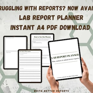 Scientific Lab Report Planner Instant PDF Template Guide for Students