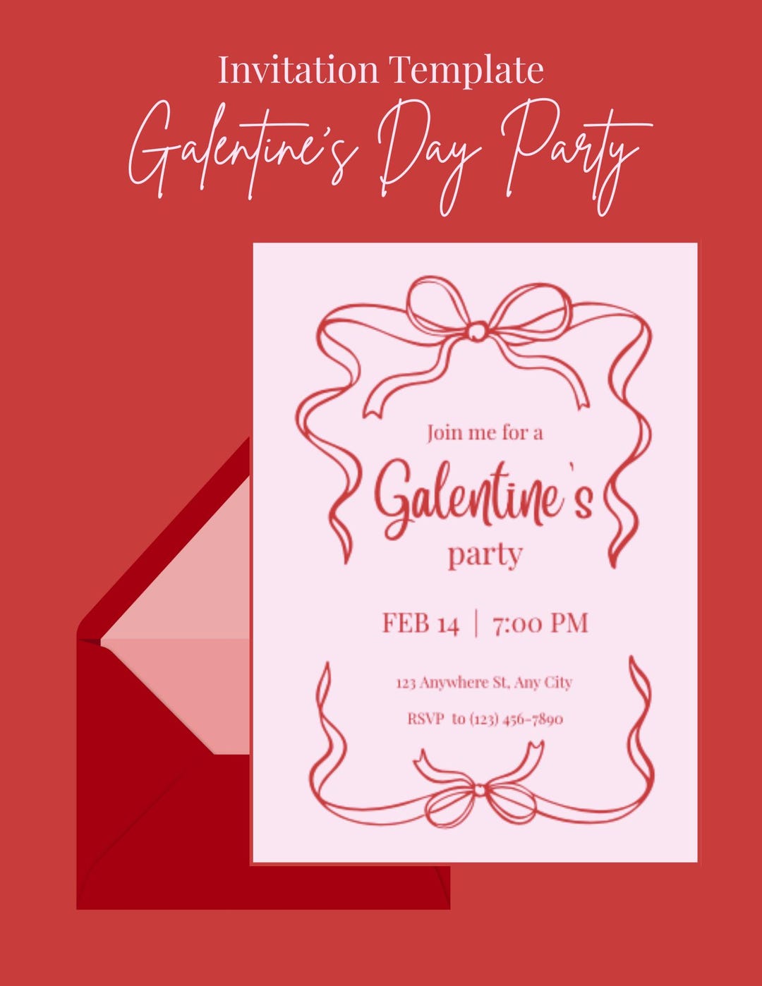 Pink Galentine's Party Invitation - Etsy