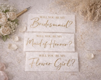 Wil je mijn bruidsmeisje zijn vinyl sticker | Gepersonaliseerde trouwstickers | Custom vinyl voor bruidsmeisje, bruidsmeisje en bloemenmeisje |