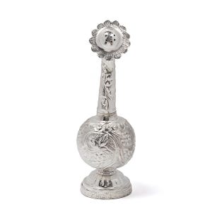 Handmade Silver Rose Water Sprinkler: Traditional Indian Pooja Mandir Decor