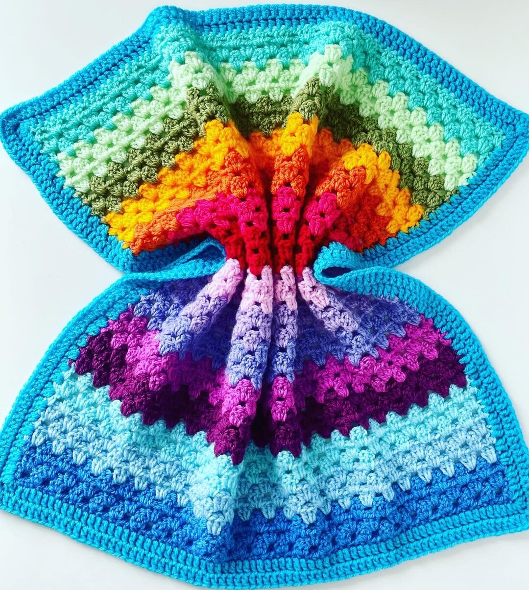 Rainbow Crochet Baby Blanket Etsy UK