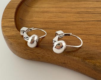 ELLE Sterling Silver Dainty Leverback Earrings 925 Signature Ruby Minimalist Estate Drop Earrings