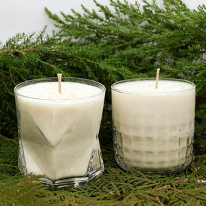 Unscented Natural Soy Wax Candle 10oz - Cotton or Wood Wick, Minimalist Design