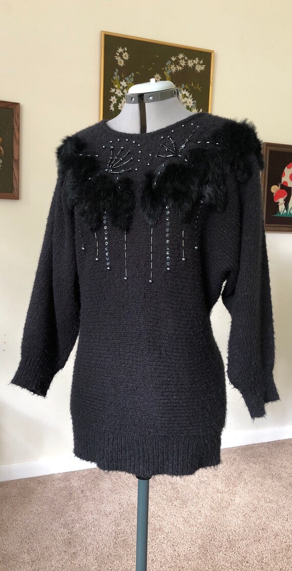 BEAUTIFUL Black Adolfo Sweater Dress