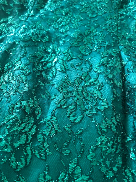 Lace Appliqued And Beaded Long Dresses Emerald