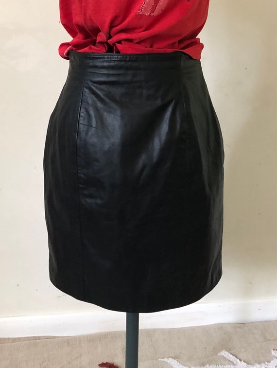 1990s Byrnes and Baker Leather Skirt