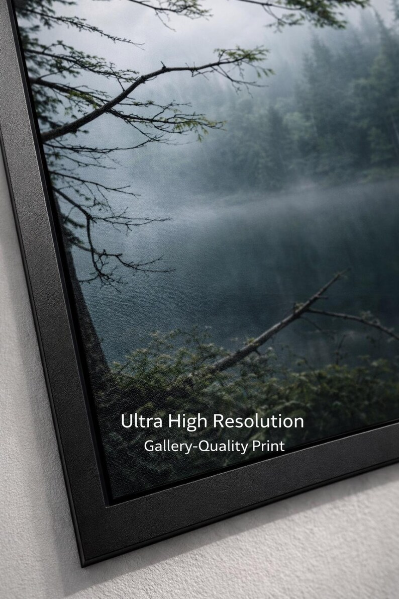 Misty Forest Lake Print, Large Landscape Wall Art (digital Download A0 ...