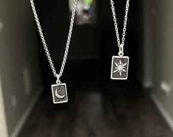 Sun and Moon Couple Charms, Matching Necklaces, Sun Moon Couples Charm Set, Couples Necklaces, Best Friend Necklaces, Sister Necklaces, Gift