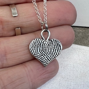 Fingerprint Heart Necklace: Personalized Thumbprint Charm Gift