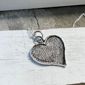 Thumbprint Jewelry, Fingerprint Charm, Memorial Jewelry, Fingerprint Necklace, Heart Fingerprint Charm, Solid Sterling Silver, Handwriting