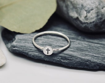 Cross Ring, Faith Ring, Cross Jewelry, Sterling Silver Ring, Cross Rings, Silver Cross Ring, Solid Sterling Silver, Handmade Cross Ring