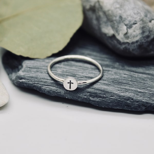 Cross Ring, Faith Ring, Cross Jewelry, Sterling Silver Ring, Cross Rings, Silver Cross Ring, Solid Sterling Silver, Handmade Cross Ring