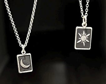 Zysta Coppia Collana Foto Proiezione Personalizzata con Ciondolo Sole Luna Collana Magnetica a Distanza Lunga con I Love You in 100 Lingue Amore Diamanti Regalo Lui e Lei Fidanzati Anniversario (Foto