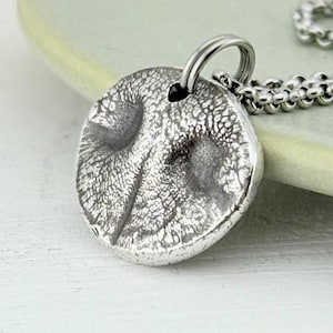 Solid Silver Pet Nose Print Charm: Dog or Cat Snout Necklace