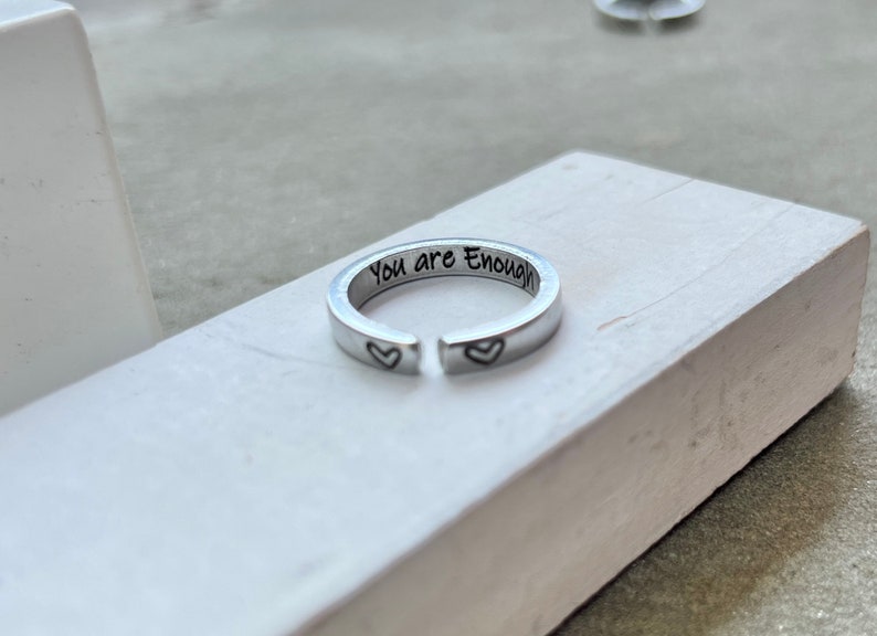 You Are Enough Ring Inspirational and Adjustable Ring Gift Etsy
