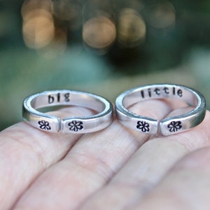 Big Little Sister Rings, Comes with 2 Rings, Made of Sturdy and Lightweight Aluminum, Rings for Sisters, Sister Rings, Big Little Sisters