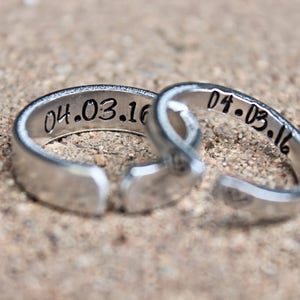 Couple Ring Set, Matching Ring Set, Ring for Boyfriend, Girlfriend Gift, Anniversary gift, Date Ring, Couple Jewelry, Jewelry for couples image 2