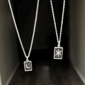 Sun & Moon Couple Charms – Matching Necklace Set for Best Friends, Sisters or Couples – Handmade Celestial Gift