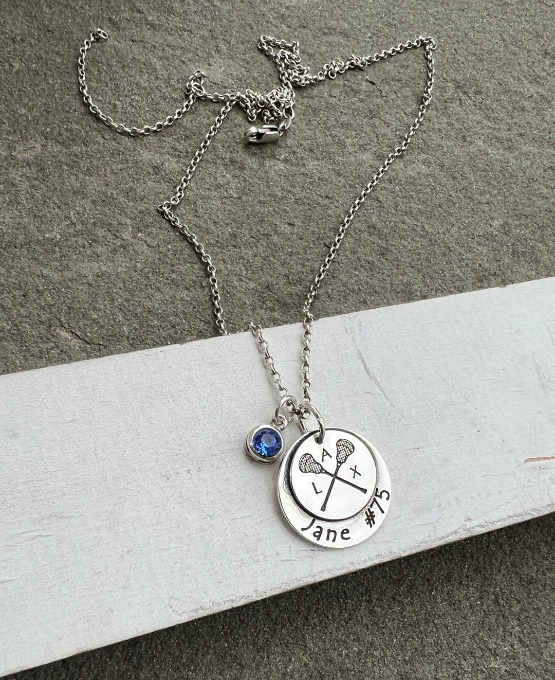 Lacrosse Name and Number Charm, LAX Name and Necklace, Gift for