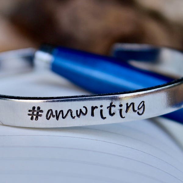 Writer Bracelet, Amwriting, Hashtag AmWriting, Gift for Writer, Writing Jewelry,Gift for Writers, Writer Jewelry, Write Every Day, AmWriting