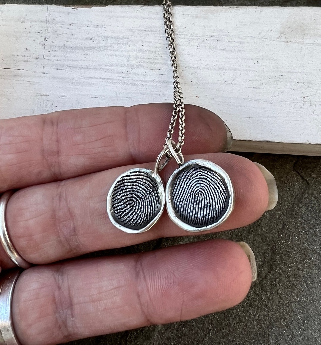Memorial Jewelry, Fingerprint Charm, Thumbprint Charm, Funeral Home