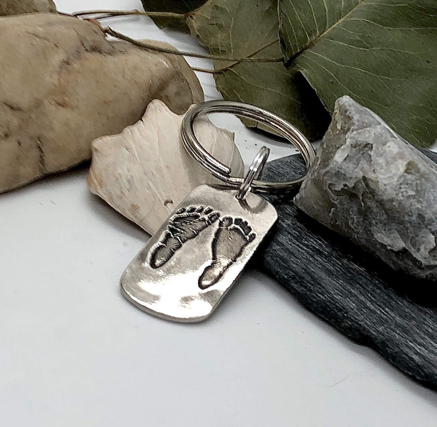 Footprint keychain Footprint Gift for Dad Baby's Real Etsy