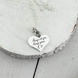 Fingerprint Heart Charm - Tangible Thumbprint Pendant - Pure Silver Memorial Sympathy Necklace | Woman Owned Small Business-Handmade in USA image 8