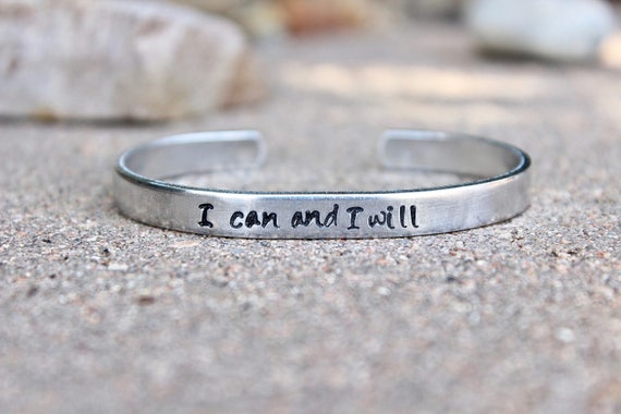 I Can and I Will Inspiration Bracelet Motivational Bangle | Etsy