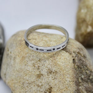 Always in Morse Code, Sterling Silver, The Word Always in Morse Code, Always Forever Morse Code Ring Secret Message in Morse Code, Unisex